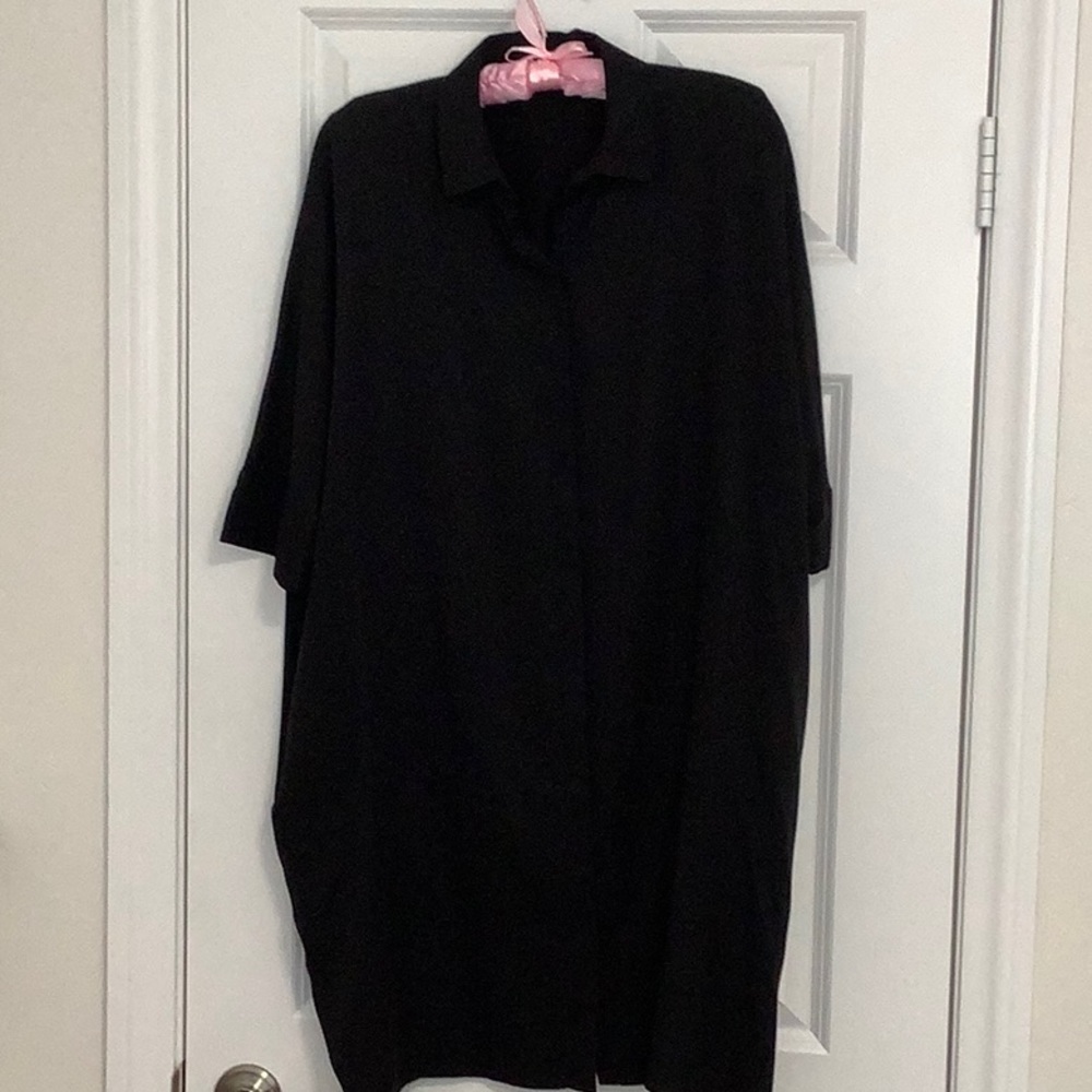 Cos black oversized shirt dress